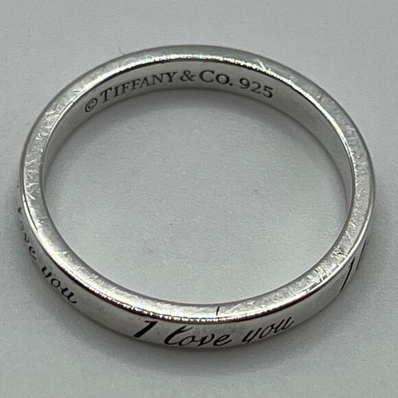 Tiffany Retired Notes "I Love You" Ring - Sterling Silver - Size 8.0 - Picture 10 of 11